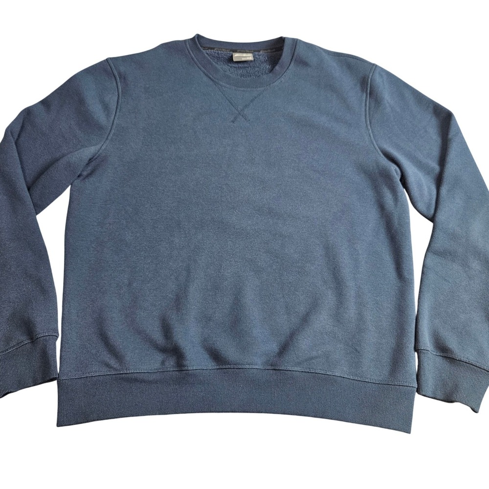 Eddie Bauer Mens Crewneck Sweatshirt‎ Size L Dark Blue Cotton Blend Pullover